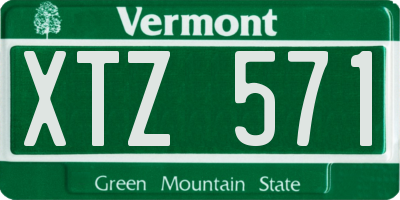 VT license plate XTZ571