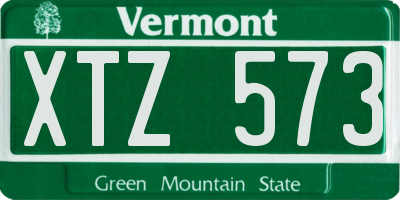 VT license plate XTZ573