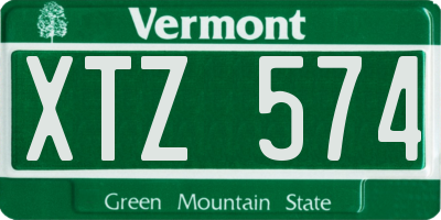 VT license plate XTZ574