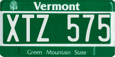 VT license plate XTZ575