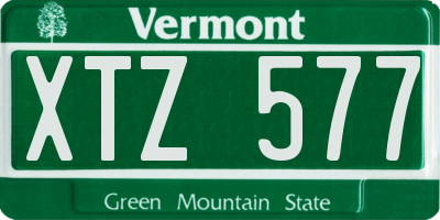 VT license plate XTZ577