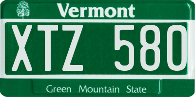 VT license plate XTZ580