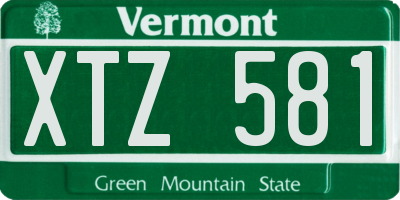 VT license plate XTZ581