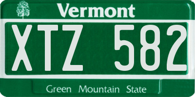 VT license plate XTZ582