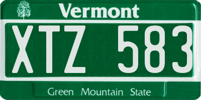 VT license plate XTZ583