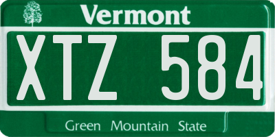 VT license plate XTZ584