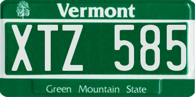 VT license plate XTZ585