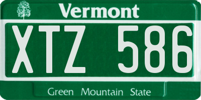 VT license plate XTZ586