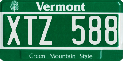 VT license plate XTZ588