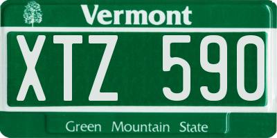 VT license plate XTZ590