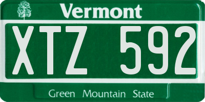 VT license plate XTZ592