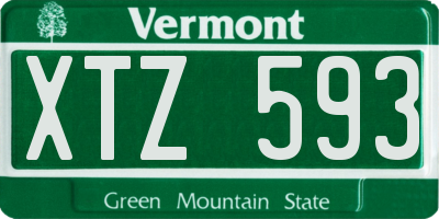 VT license plate XTZ593