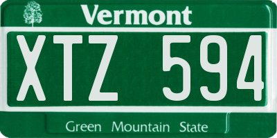 VT license plate XTZ594
