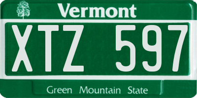 VT license plate XTZ597