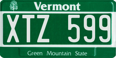 VT license plate XTZ599