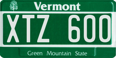 VT license plate XTZ600