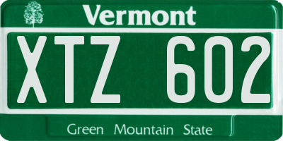 VT license plate XTZ602