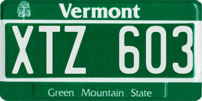 VT license plate XTZ603