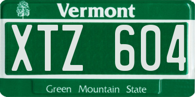VT license plate XTZ604