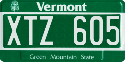 VT license plate XTZ605