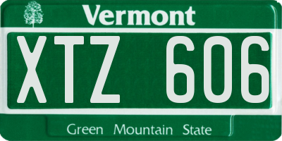 VT license plate XTZ606