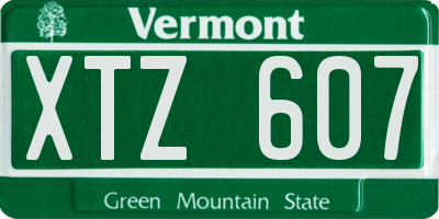 VT license plate XTZ607