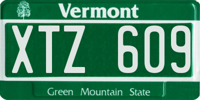 VT license plate XTZ609