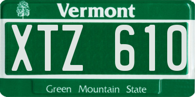 VT license plate XTZ610