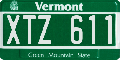 VT license plate XTZ611