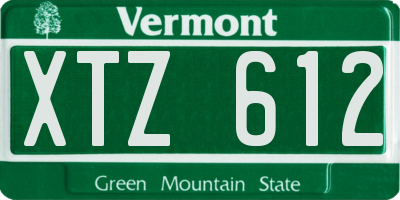 VT license plate XTZ612