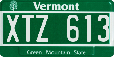 VT license plate XTZ613