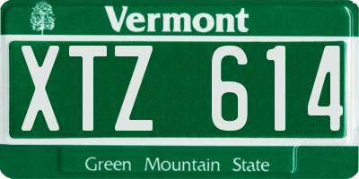 VT license plate XTZ614