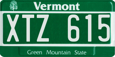 VT license plate XTZ615