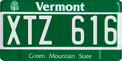 VT license plate XTZ616