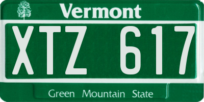 VT license plate XTZ617