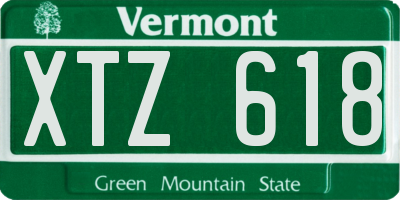 VT license plate XTZ618