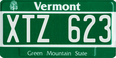 VT license plate XTZ623