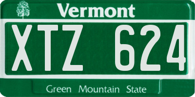 VT license plate XTZ624