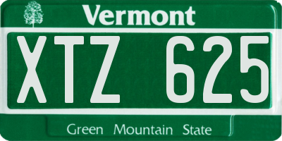 VT license plate XTZ625