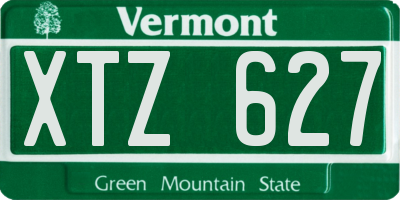 VT license plate XTZ627