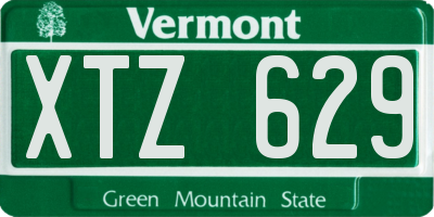 VT license plate XTZ629