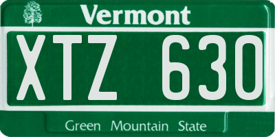 VT license plate XTZ630