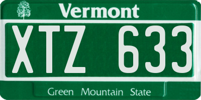 VT license plate XTZ633