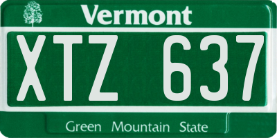 VT license plate XTZ637