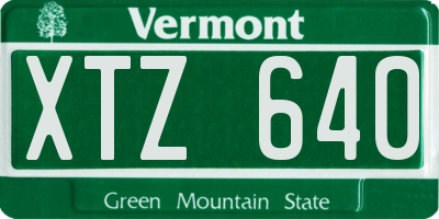 VT license plate XTZ640