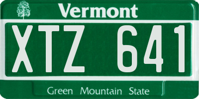 VT license plate XTZ641