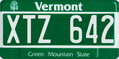 VT license plate XTZ642