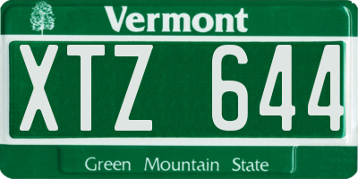VT license plate XTZ644