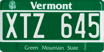 VT license plate XTZ645