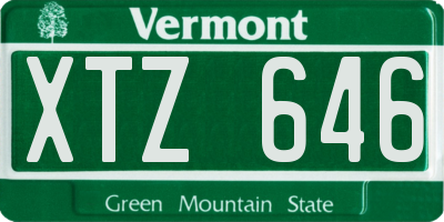 VT license plate XTZ646